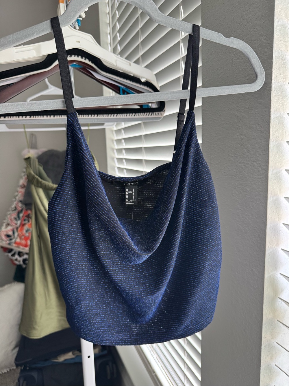 Forever 21 Navy and Black Shimmer Top